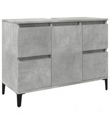 vidaXL Sink Cabinet Concrete Grey 80x33x60 cm Engineered Wood — V0672037782