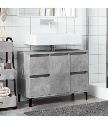 vidaXL Sink Cabinet Concrete Grey 80x33x60 cm Engineered Wood — V0672037782