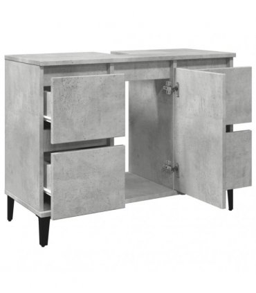 vidaXL Sink Cabinet Concrete Grey 80x33x60 cm Engineered Wood — V0672037782