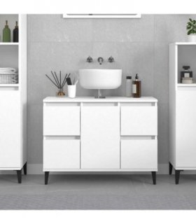 vidaXL Sink Cabinet White 80x33x60 cm Engineered Wood — V0672037784
