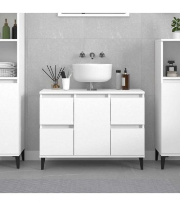 vidaXL Sink Cabinet White 80x33x60 cm Engineered Wood — V0672037784