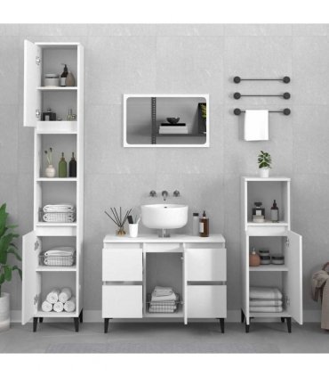 vidaXL Sink Cabinet White 80x33x60 cm Engineered Wood — V0672037784