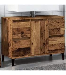 vidaXL Sink Cabinet Old Wood 80x33x60 cm Engineered Wood — V0672037785