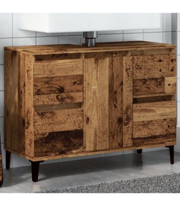 vidaXL Sink Cabinet Old Wood 80x33x60 cm Engineered Wood — V0672037785