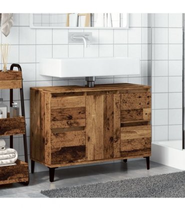 vidaXL Sink Cabinet Old Wood 80x33x60 cm Engineered Wood — V0672037785