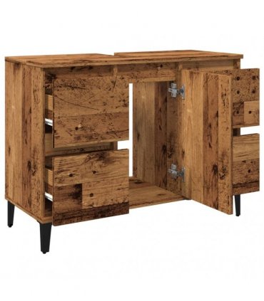 vidaXL Sink Cabinet Old Wood 80x33x60 cm Engineered Wood — V0672037785