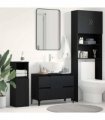vidaXL Bathroom Sink Cabinet Black Oak 80 x 33 x 60 cm Engineered Wood — V0672037786