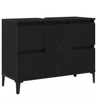 vidaXL Bathroom Sink Cabinet Black Oak 80 x 33 x 60 cm Engineered Wood — V0672037786