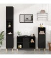 vidaXL Sink Cabinet Black 80x33x60 cm Engineered Wood