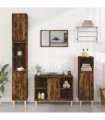 vidaXL Sink Cabinet Smoked Oak 80x33x60 cm Engineered Wood — V0672037788