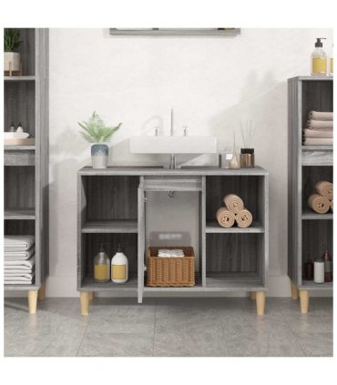 vidaXL Sink Cabinet Grey Sonoma 80x33x60 cm Engineered Wood — V0672037792