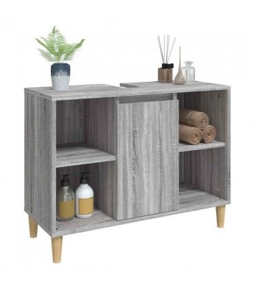 vidaXL Sink Cabinet Grey Sonoma 80x33x60 cm Engineered Wood — V0672037792