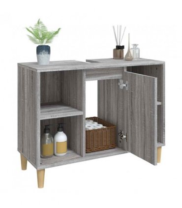 vidaXL Sink Cabinet Grey Sonoma 80x33x60 cm Engineered Wood — V0672037792