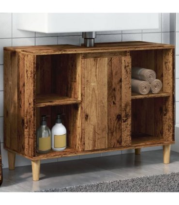 vidaXL Bathroom Cabinet Old Wood 80x33x60 cm Engineered Wood