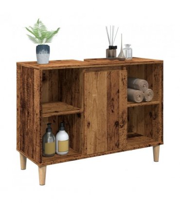 vidaXL Bathroom Cabinet Old Wood 80x33x60 cm Engineered Wood