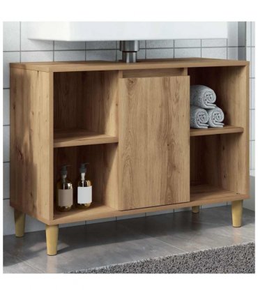 vidaXL Bathroom Cabinet Artisian Oak 80x33x60 cm Engineered Wood