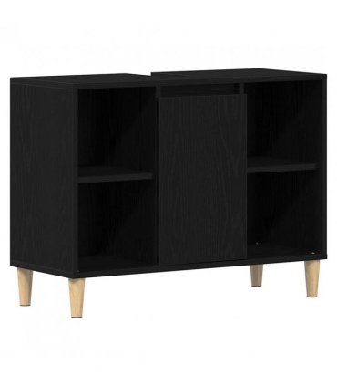 vidaXL Sink Cabinet Black Oak 80x33x60 cm Engineered Wood