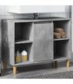 vidaXL Bathroom Cabinet Concrete Grey 80x33x60 cm Engineered Wood — V0672037796