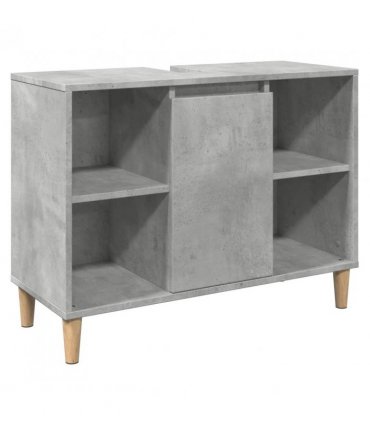 vidaXL Bathroom Cabinet Concrete Grey 80x33x60 cm Engineered Wood — V0672037796