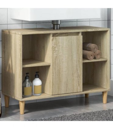 vidaXL Bathroom Cabinet Sonoma Oak 80x33x60 cm Engineered Wood — V0672037797