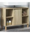vidaXL Bathroom Cabinet Sonoma Oak 80x33x60 cm Engineered Wood — V0672037797