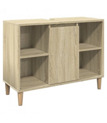 vidaXL Bathroom Cabinet Sonoma Oak 80x33x60 cm Engineered Wood — V0672037797