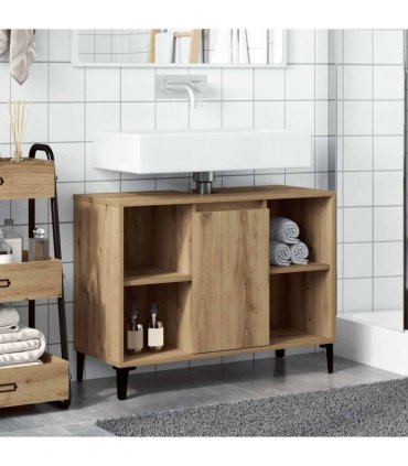 vidaXL Sink Cabinet Artisan Oak 80x33x60 cm Engineered Wood — V0672037798