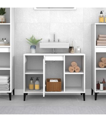 vidaXL Sink Cabinet White 80x33x60 cm Engineered Wood — V0672037800