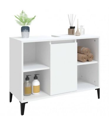 vidaXL Sink Cabinet White 80x33x60 cm Engineered Wood — V0672037800