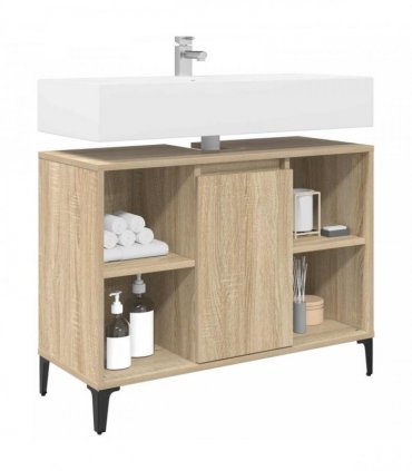 vidaXL Sink cabinet with Shelf with Storage Sonoma Oak 80 x 33 x 60 cm
