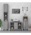 vidaXL Sink Cabinet Grey Sonoma 80x33x60 cm Engineered Wood — V0672037802