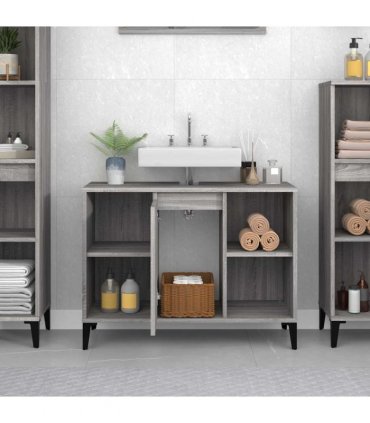vidaXL Sink Cabinet Grey Sonoma 80x33x60 cm Engineered Wood — V0672037802