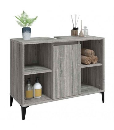 vidaXL Sink Cabinet Grey Sonoma 80x33x60 cm Engineered Wood — V0672037802