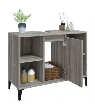 vidaXL Sink Cabinet Grey Sonoma 80x33x60 cm Engineered Wood — V0672037802