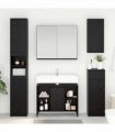 vidaXL Sink cabinet Black Oak 80 x 33 x 60 cm Engineered Wood and Iron