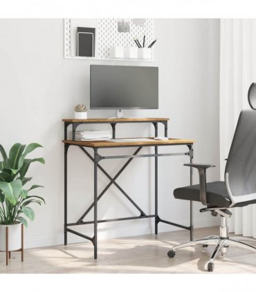vidaXL Desk Old Wood 80 x 50 x 90 cm Engineered Wood