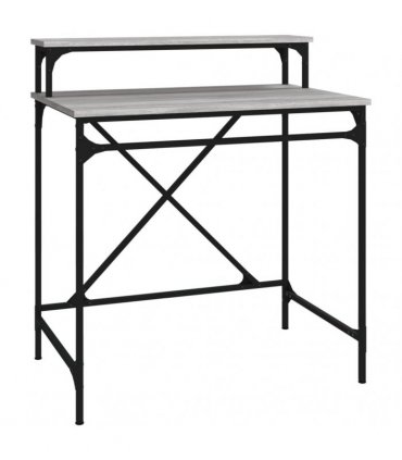 vidaXL Desk Grey Sonoma 80x50x90 cm Engineered Wood and Iron — Size: 80 x 50 x 90 cm