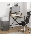 vidaXL Desk Sonoma Oak 80x50x90 cm Engineered Wood and Iron — Size: 80 x 50 x 90 cm