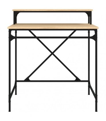 vidaXL Desk Sonoma Oak 80x50x90 cm Engineered Wood and Iron — Size: 80 x 50 x 90 cm