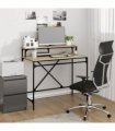 vidaXL Desk Sonoma Oak 100x50x90 cm Engineered Wood and Iron — Size: 100 x 50 x 90 cm