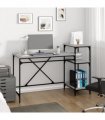 vidaXL Desk with Shelves Grey Sonoma 135x50x90 cm Engineered Wood&Iron — Size: 135 x 50 x 90 cm