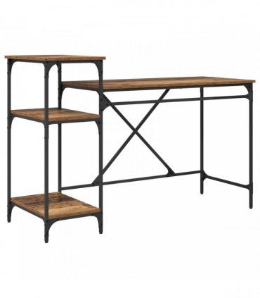 vidaXL Desk Old Wood 135 x 50 x 90 cm Engineered Wood
