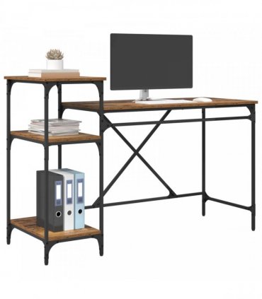 vidaXL Desk Old Wood 135 x 50 x 90 cm Engineered Wood