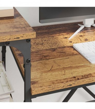 vidaXL Desk Old Wood 135 x 50 x 90 cm Engineered Wood