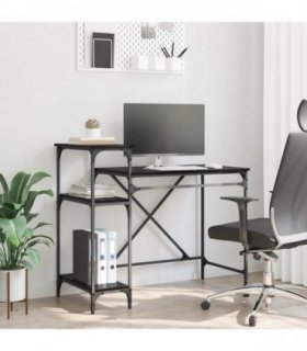 vidaXL Desk Black Oak 105 x 50 x 90 cm Engineered Wood