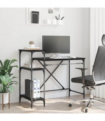 vidaXL Desk Black Oak 105 x 50 x 90 cm Engineered Wood