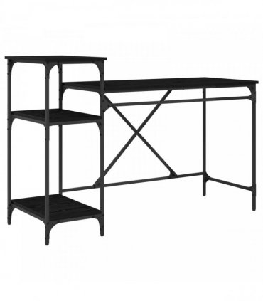 vidaXL Desk Black Oak 135 x 50 x 90 cm Engineered Wood