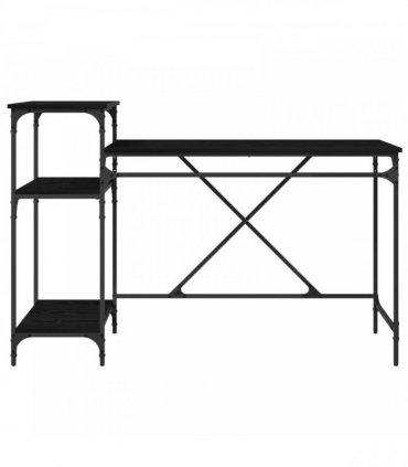 vidaXL Desk Black Oak 135 x 50 x 90 cm Engineered Wood