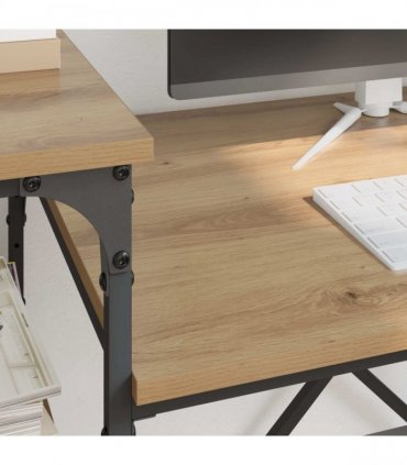 vidaXL Desk Artisan Oak 135 x 50 x 90 cm Engineered Wood