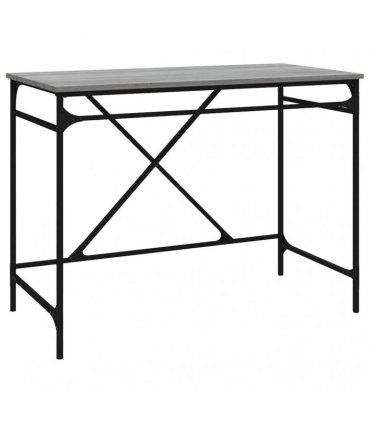 vidaXL Desk Grey Sonoma 100x50x75 cm Engineered Wood and Iron